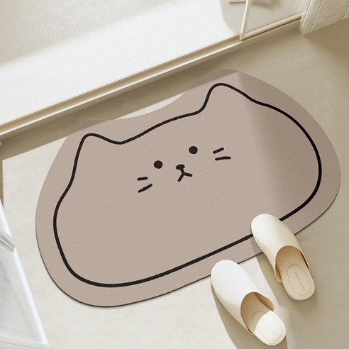 코스모999 강력뽀송 고양이 빨아쓰는 규조토 발매트, 베이지