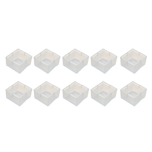 10pcs 의자 다리 바닥 프로텍터 투명한 명확한 테이블 가구 다리 발 팁 커버 캡 펠트 패드, 4 스퀘어, 설명, PVC