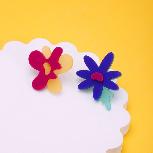나비 꽃 귀걸이 비대칭 원래 디자인 귀걸이 작은 군중 높은 감각 귀걸이 과장된 귀걸이