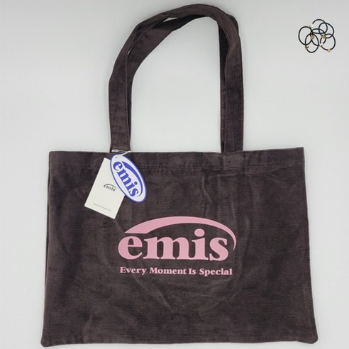[국내매장판] EMIS 이미스 에코백 코듀로이 브라운 + 머리끈
