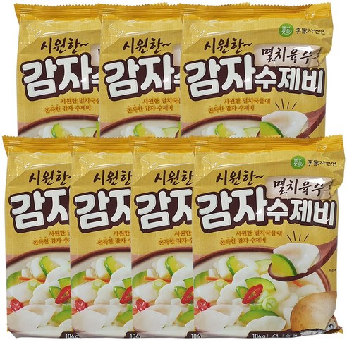 이가자연면 멸치국물 감자수제비 184g x7팩, 7개