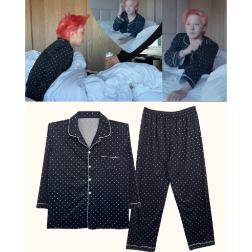 밤에도 스타일리시하게, 꿀잠 예약! 더아늑 도트 잠옷 세트 솔직 후기 지드래곤잠옷