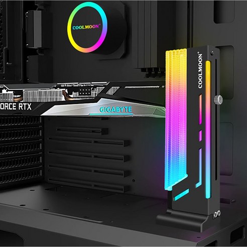 안정적이고 세련된 쿨랩 쿨문 ARGB GPU 받침대로 그래픽카드를 보호하고 시스템에 스타일을 더하세요.