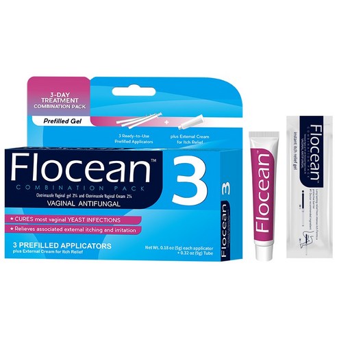 Flocean부인과 의사 추천 여성 질염치료제 질가려움증 질냄새제 젤 3개 외용 연고 세트 A-17, 30g, 1개