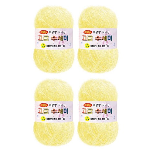 울클럽 대용량 고급수세미 뜨개실 100g 4볼 (총 400g), 152 소프트옐로우, 4개