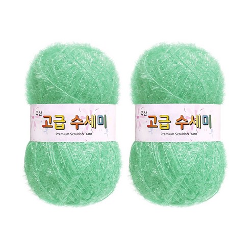 울클럽 별꽃수세미 만들기 DIY 고급수세미실 80g 2볼세트, 133소프트민트