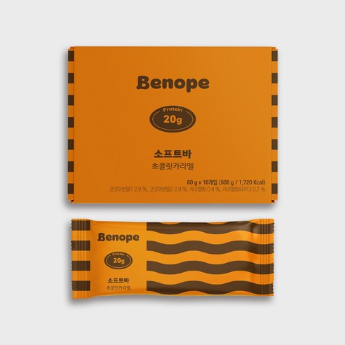 베노프 단백질바 소프트바 초콜릿카라멜 10개입, 600g, 1세트