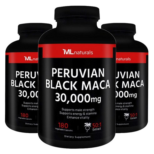 My Life [미국빠른직구] 마이라이프 내추럴스 페루비안 블랙 마카 30 000 mg, 3개, 180정