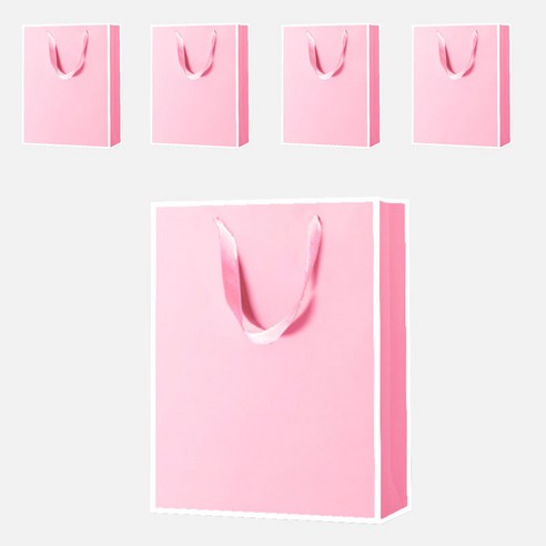 고급 선물 쇼핑백 세로형 5p 다양한색상 5가지 사이즈, 핑크화이트
