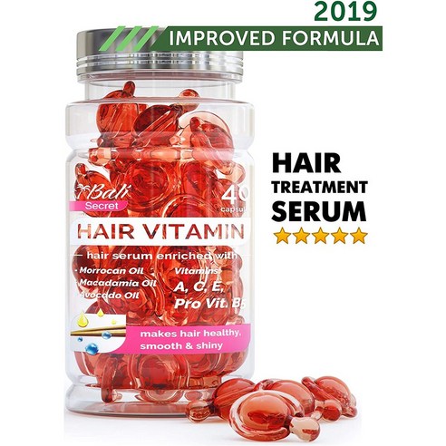 Bali Secret Hair Vitamin 발리시크릿 헤어비타민 헤어 세럼 모로칸 오일 40 캡슐, 1개