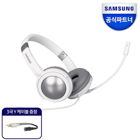 삼성전자 마이크 헤드셋 4극 일체형 플러그, SHS-510WT, 실버 + 화이트