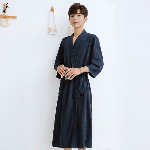 DFMEI-Y 봄 여름 가을 겨울 수건 빨간색 확장 잠옷 여성 미용실 간단한 남자 봄, 2XL, DFMEI 남성 네이비 블루