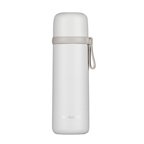 부광 304 스테인리스강 보온컵 대용량 양자탄두 남녀 손잡이 420ml 물컵 인쇄 로고, 백색, 380ML