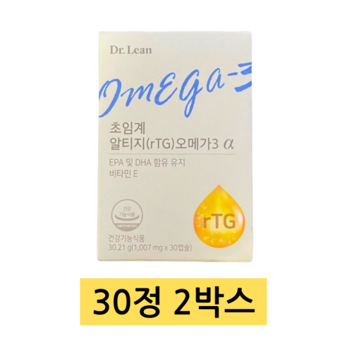 닥터린 초임계 알티지 rTG 오메가3 알파 1 007mg, 1박스, 2개