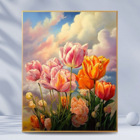 조이제이 21종 40x50 쉬운그림그리기 DIY 유화그리기세트 명화그리기, 002 튤립, 1개