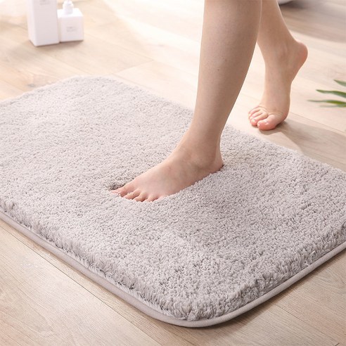 멜팅유 부드러운 융모 발매트 빨아쓰는 극세사 미끄럼방지 욕실 매트, 그레이