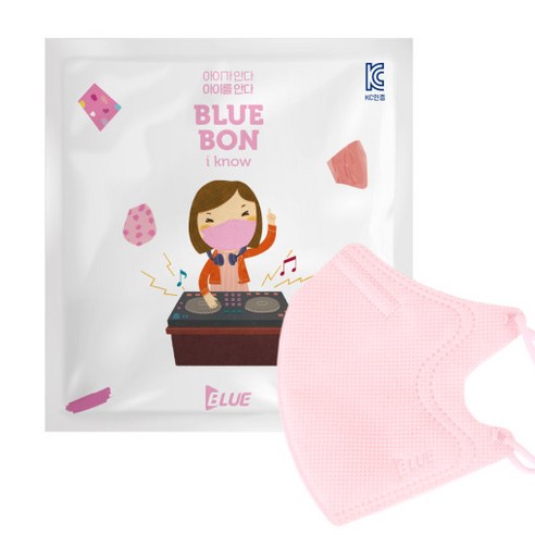 블루본 아이노우 컬러마스크 소형 BEST 어린이 마스크, 20매, 핑크