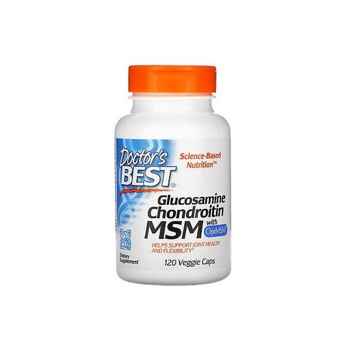 OptiMSM 함유 의사 최고의 글루코사민 콘드로이틴 MSM 식물성 캡슐 식이, DRB00080, 120 Count, 1개