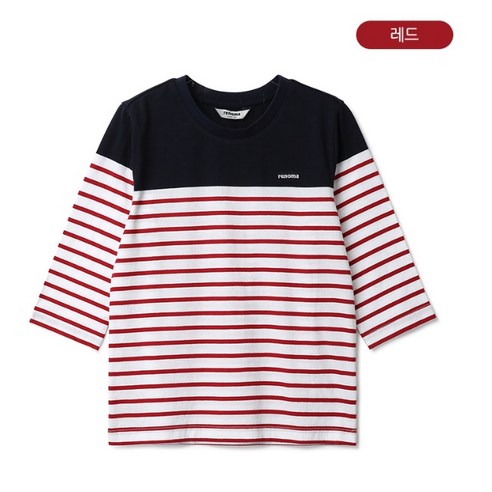 레노마키즈 23년 여름상품 스트라이프7부 티셔츠 R2320T101