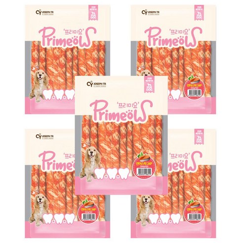 프리미요 강아지 딩고껌 스틱 240g 24p, 연어, 5개