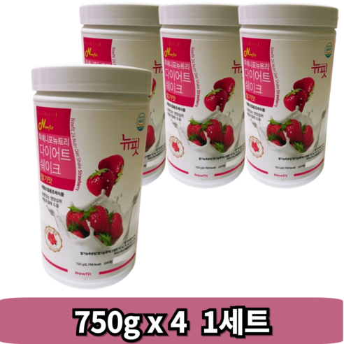 뉴핏 투에니포 뉴트리 다이어트 쉐이크 딸기맛, 750g, 1개