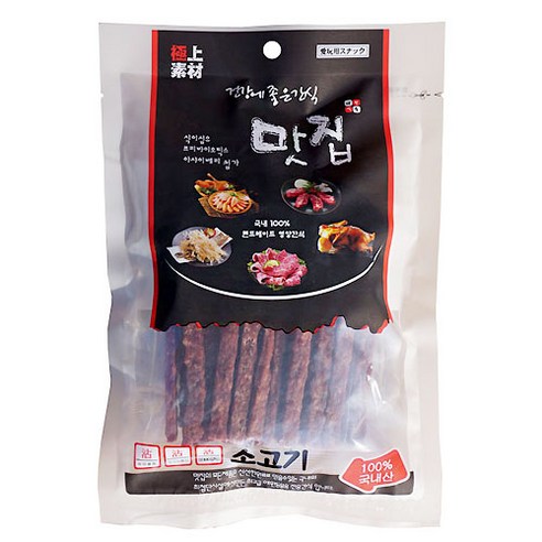 극상소재 맛집 반려동물 간식 져키 100g, 소고기맛, 10개입