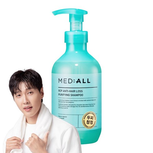 메디올 알씨피 안티 헤어로스 퓨리파잉 샴푸, 480ml, 3개