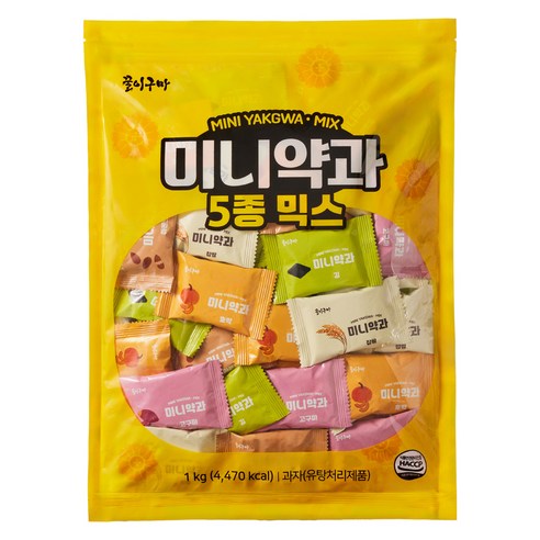 꿀이구마 미니약과 5종 믹스, 1개, 1kg