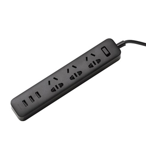 샤오미 고속충전 USB형 전세계 공용표준 콘센트 3구 멀티탭, 블랙, 샤오미 멀티탭