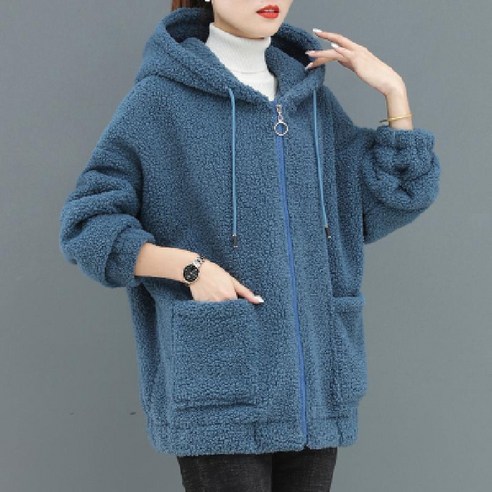 패셔너블한 면의 얇은 루즈핏 맨투맨 코트 여성 가을 겨울 긴팔 여성복입니다.