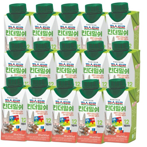 파스퇴르 킨더밀쉬 액상분유 1단계 200ml, 200ml, 15개 200ml × 15개, 200ml × 15개 섬네일