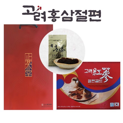 고려홍삼절편 + 쇼핑백(명절선물세트) 20g 10개, 200g, 1개 정관장홍삼정과