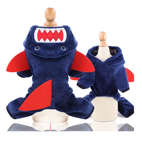 할로펫 강아지 상어옷 S M L XL, 혼합색상, 1개