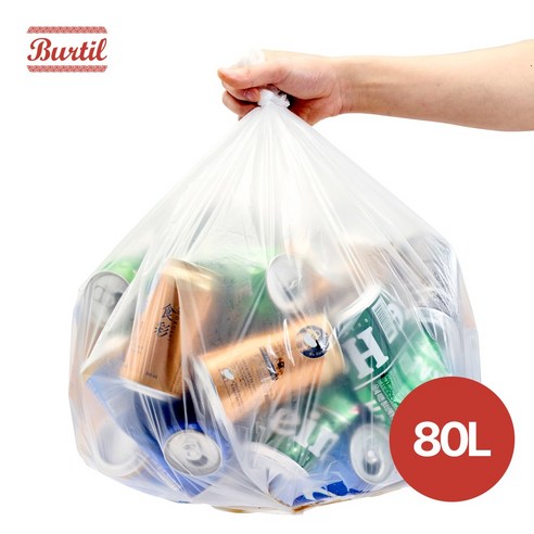 [국내생산] 버틸 분리수거 비닐봉투 쓰레기봉투, 100개, 80L