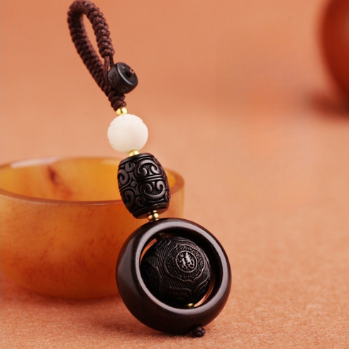 행운을 부르는 흑단목 열쇠고리, 당신의 소원을 응원합니다 불교악세사리