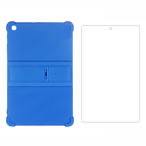 Xzante 태블릿 케이스+ALLDOCUBE Iplay30/Iplay30 PRO 태블릿용 화면 보호기 스탠드가 있는 10.5인치 실리콘 케이스(파란색), 파란색, 실리콘 + 유리