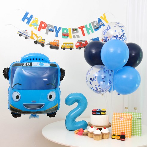 타요풍선 생일파티세트 숫자풍선, 2