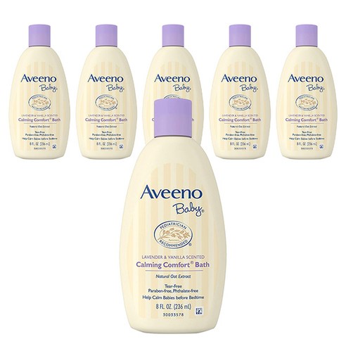 아비노베이비 카밍 컴포트 배스 라벤더 & 바닐라 향, 236ml, 6개