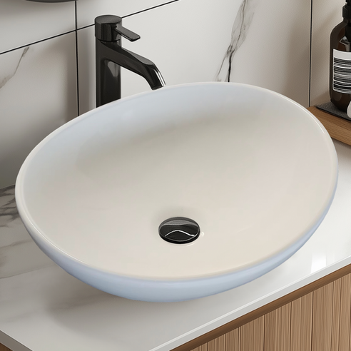 좁은 욕실, 답답한 파우더룸? 공간 활용도를 높여줄 마법, HLBATH 타원형 탑볼 세면대! 탑볼세면대