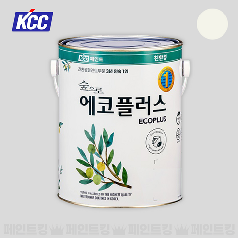KCC페인트 숲으로 에코플러스 K 친환경 수성 실내인테리어 (베스트 4종 컬러), 화이트크림, 1개, 3.78L