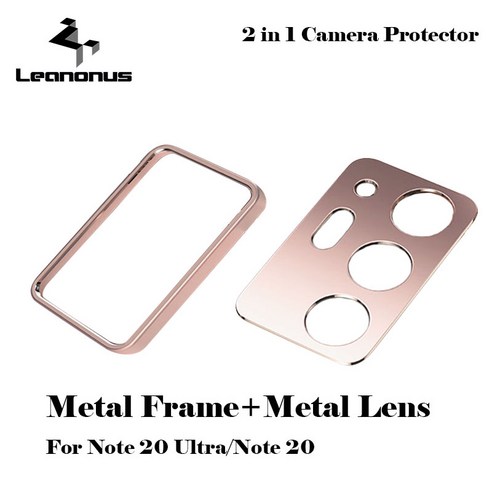 메탈 렌즈 프레임 + 메탈 렌즈 프로텍터 삼성 갤럭시 노트 20 울트라 슈퍼 쇼크프루프 렌즈 가드, Black