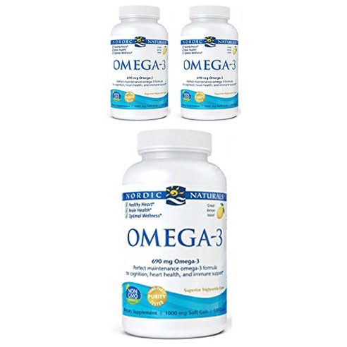 노르딕내츄럴스 오메가 3 690mg 레몬 맛 소프트 젤, 120정, 3개