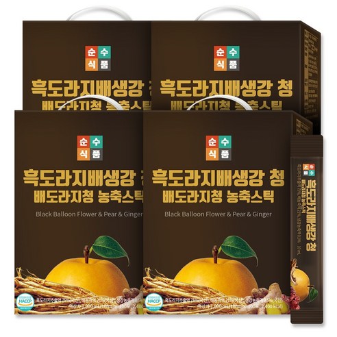 순수식품 흑도라지 배 생강 청 스틱, 10ml, 400개