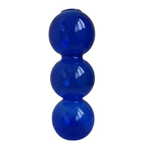 MEIISEO가정용 북유럽 스타일 투명 유리꽃병 수경 유리화병 꽃병 도자기 화병, blue 3 balls