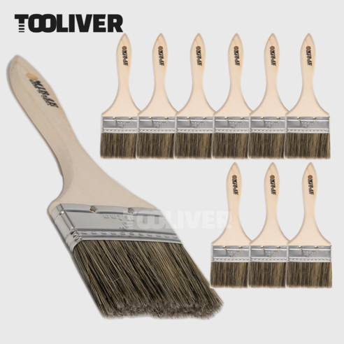 다용도 작업용 붓 수성 유성 방수작업 붓 도장 평붓 막붓, 4인치 평붓, 10개