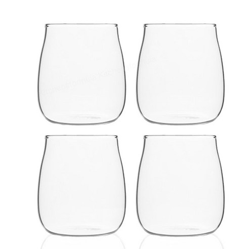 베리오 홈카페 라운드 내열유리컵, 투명 300ml, 4개