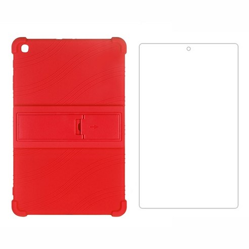 Xzante 태블릿 케이스+ALLDOCUBE Iplay30/Iplay30 PRO 태블릿용 화면 보호기 스탠드가 있는 10.5인치 실리콘 케이스(빨간색), 빨간색, 실리콘 + 유리