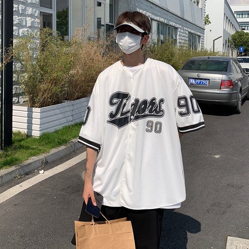 편안하고 스타일리시한 TIGER 유니폼 져지 블록코어 반팔 티셔츠