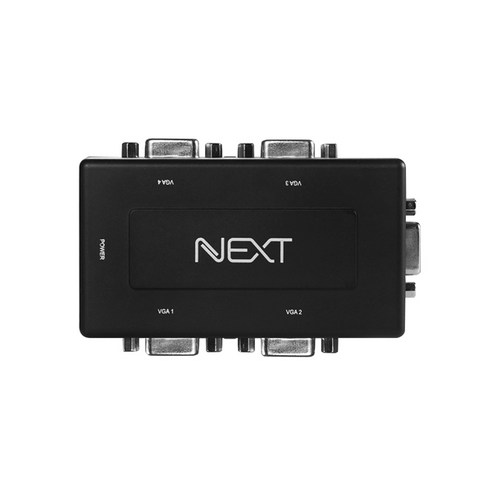 넥스트 NEXT-2304VSP 1대4 VGA RGB 분배기 공유기 영상복제, 블랙, 1개