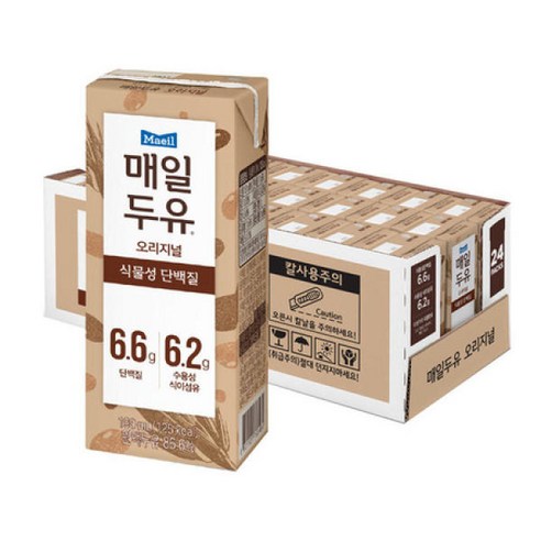 [똑똑]매일두유 오리지널 190ml 12팩, 190mg, 24개